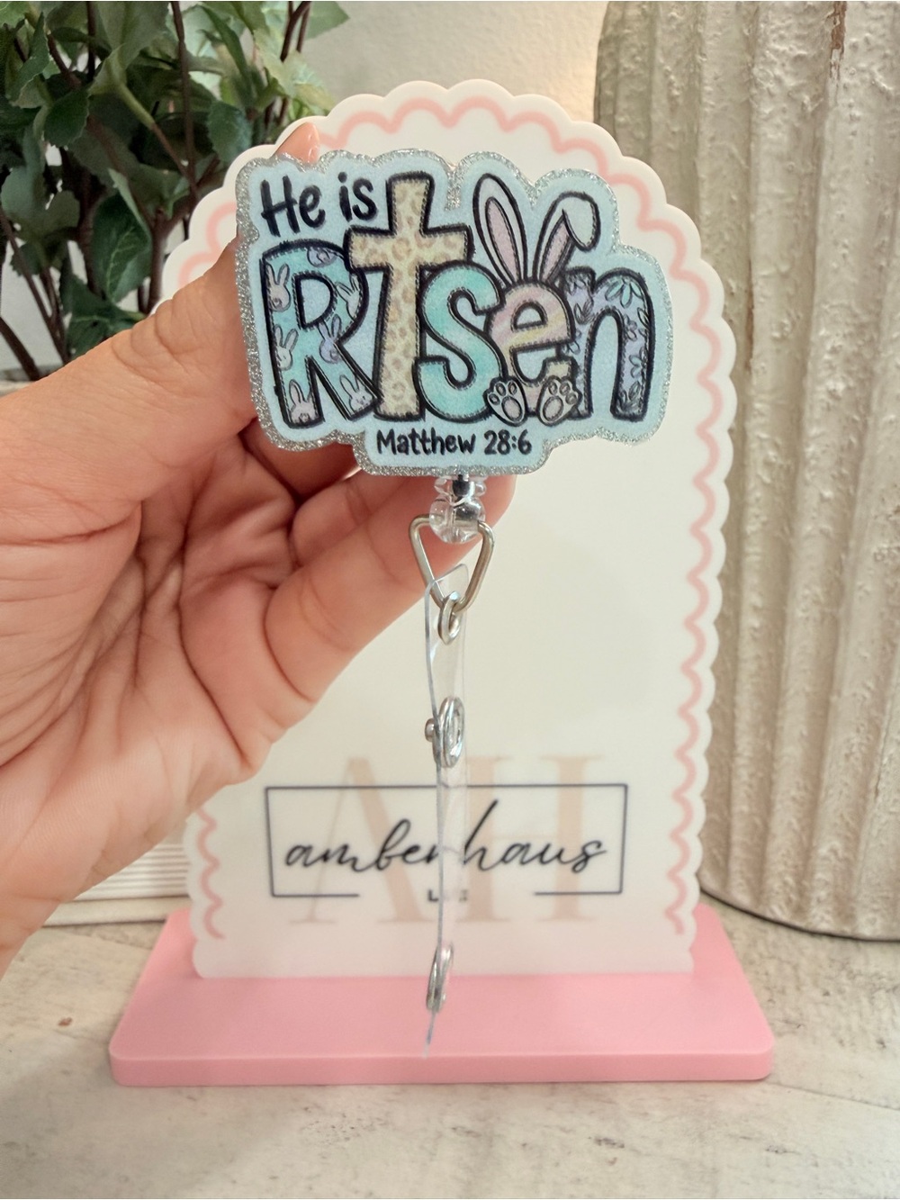 He Is Risen Glitter Badge Reel